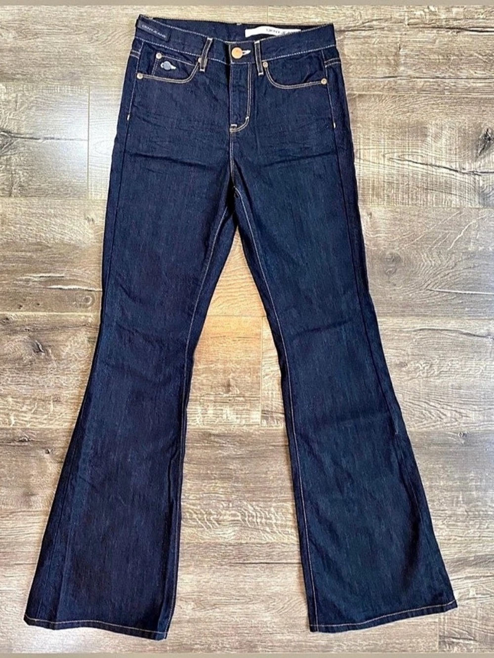Vintage DKNY Jeans Y2K Dark Wash Flared Bootcut Prince Street Denim 26R